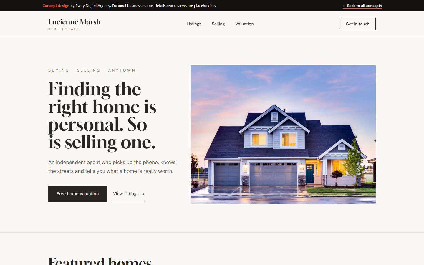 Lucienne Marsh Real Estate concept website